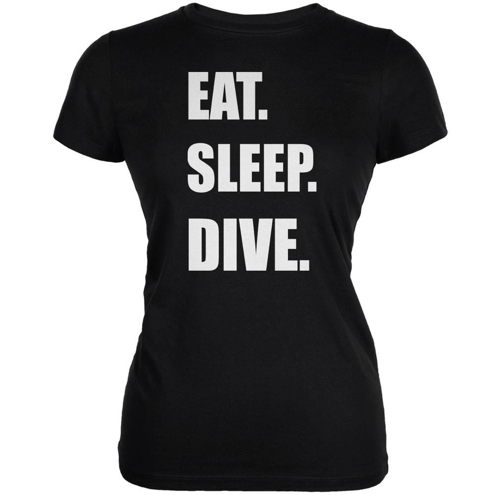 Eat Sleep Dive Black Juniors Soft T-Shirt Juniors T-Shirts Old Glory 2XL Black 