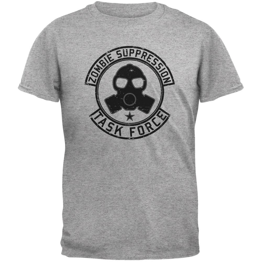 Zombie Task Force Heather Grey Adult T-Shirt Men's T-Shirts Old Glory 2XL Grey 