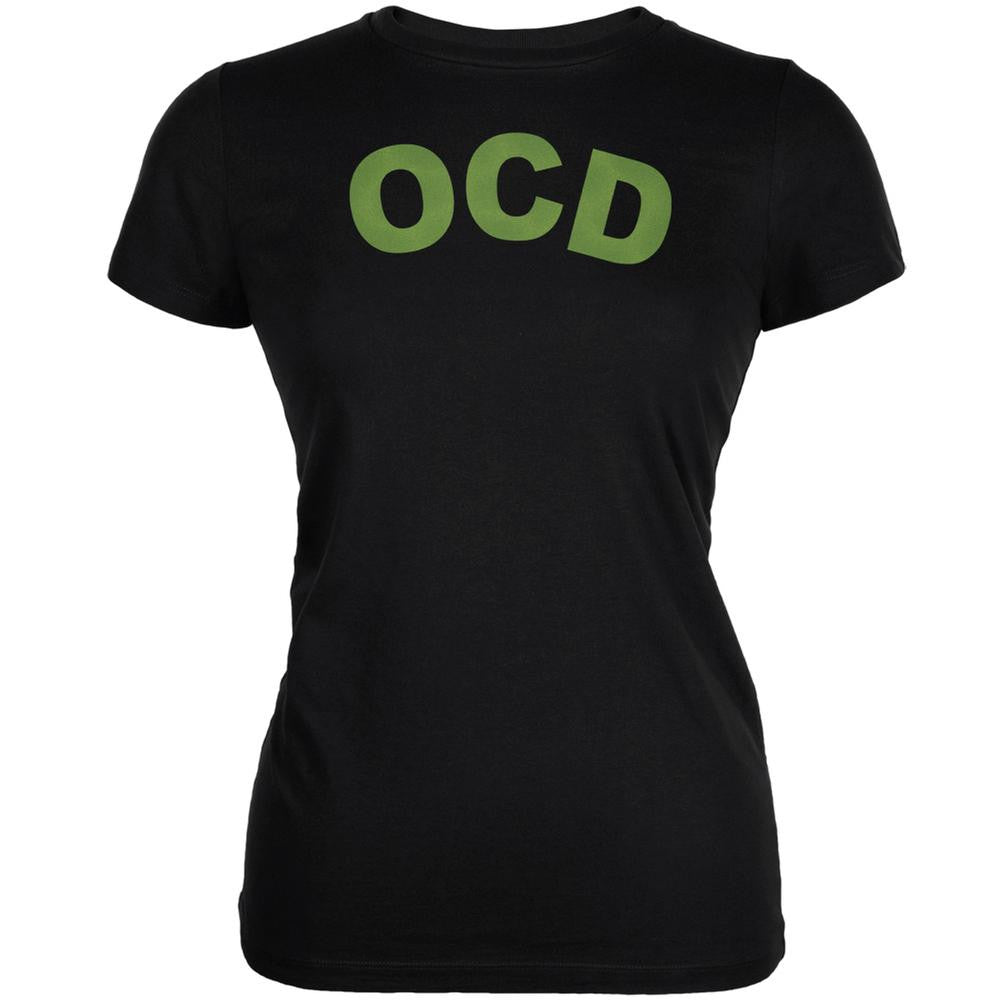 OCD Funny Black Juniors Soft T-Shirt Juniors T-Shirts Old Glory 2XL Black 