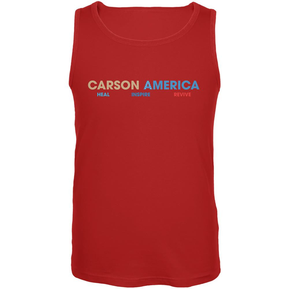 Election 2016 Ben Carson Heal Inspire Revive Red Adult Tank Top Men's Tank Tops Old Glory 2XL Red 