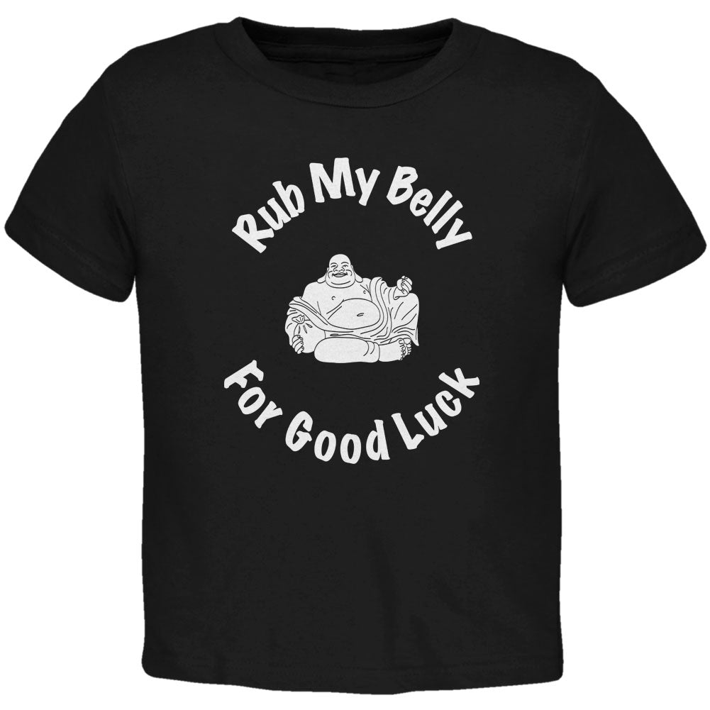 Buddha Rub My Belly Good Luck Black Toddler T-Shirt Toddler T-Shirts Old Glory 2T Black 