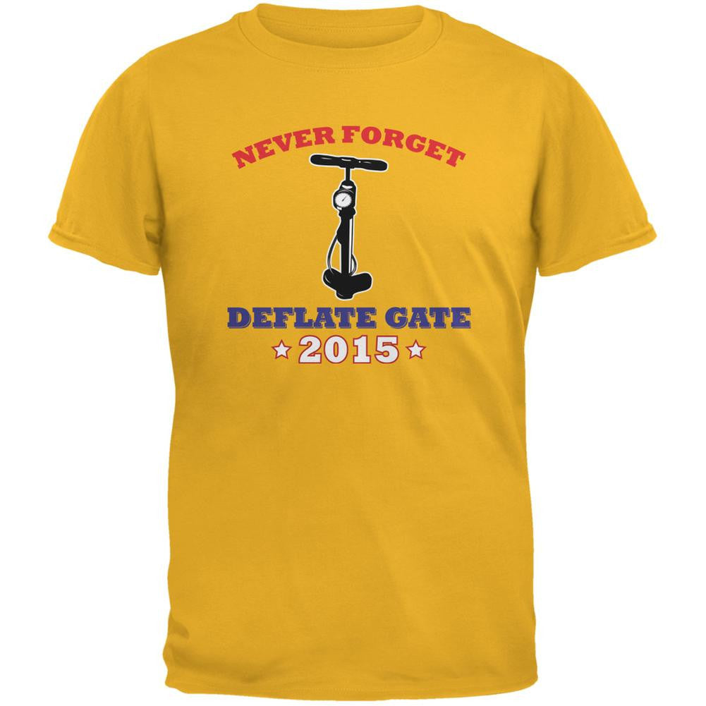 Deflate Gate 2015 Never Forget Gold Adult T-Shirt Men's T-Shirts Old Glory 2XL Yellow 