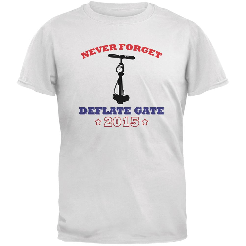 Deflate Gate 2015 Never Forget White Adult T-Shirt Men's T-Shirts Old Glory 2XL White 