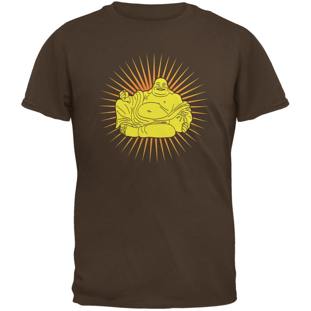 Buddha Rays of Light Brown Adult T-Shirt Men's T-Shirts Old Glory 2XL Beige 