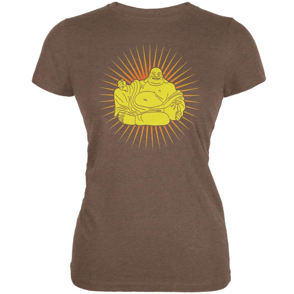 Buddha Rays of Light Heather Brown Juniors Soft T-Shirt Juniors T-Shirts Old Glory 2XL Brown 