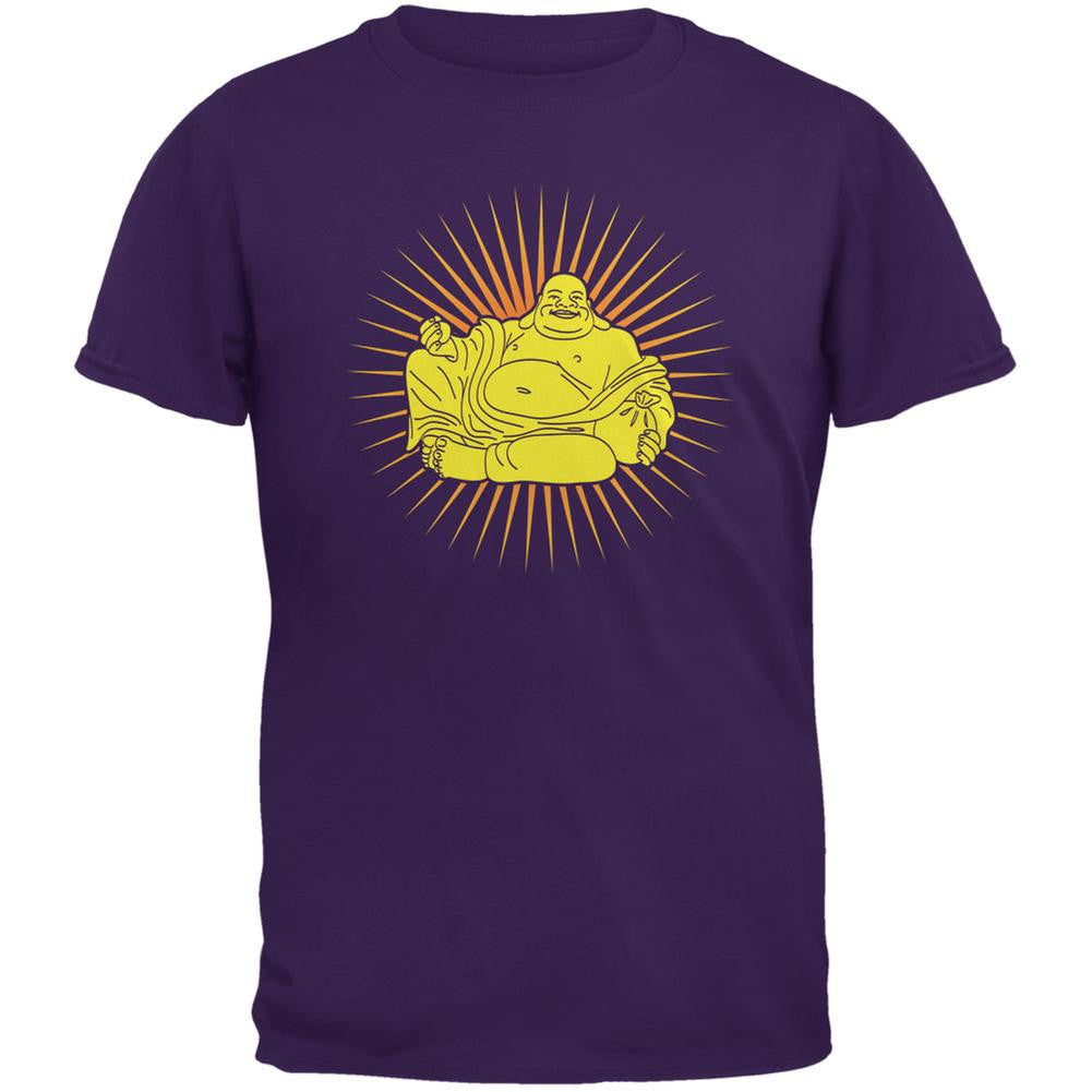 Buddha Rays of Light Purple Adult T-Shirt Men's T-Shirts Old Glory 2XL Purple 