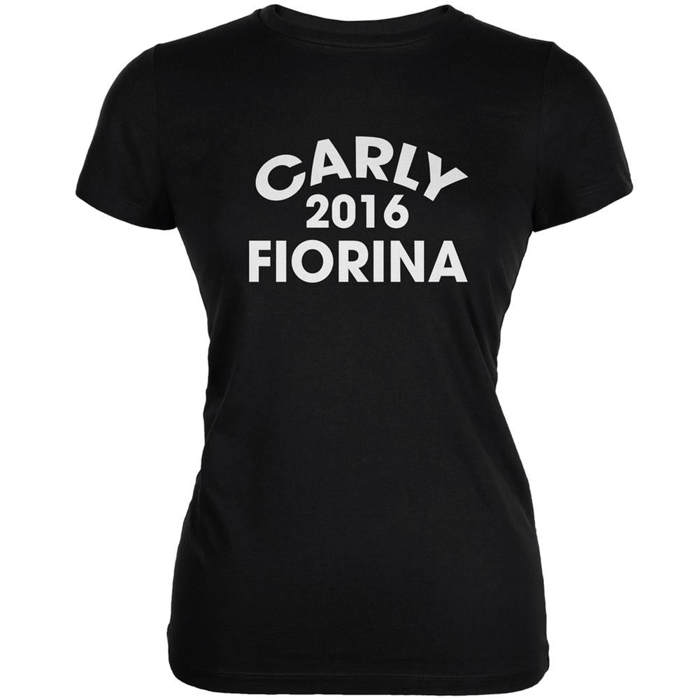 Election 2016 Carly Fiorina Varsity Black Juniors Soft T-Shirt Juniors T-Shirts Old Glory 2XL Black 