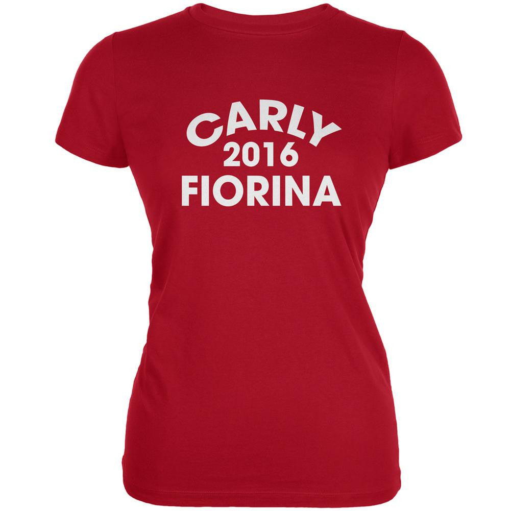 Election 2016 Carly Fiorina Varsity Red Juniors Soft T-Shirt Juniors T-Shirts Old Glory 2XL Red 