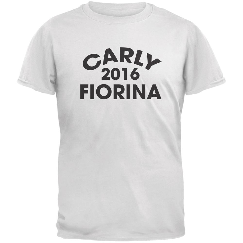 Election 2016 Carly Fiorina Varsity White Adult T-Shirt Men's T-Shirts Old Glory 2XL White 