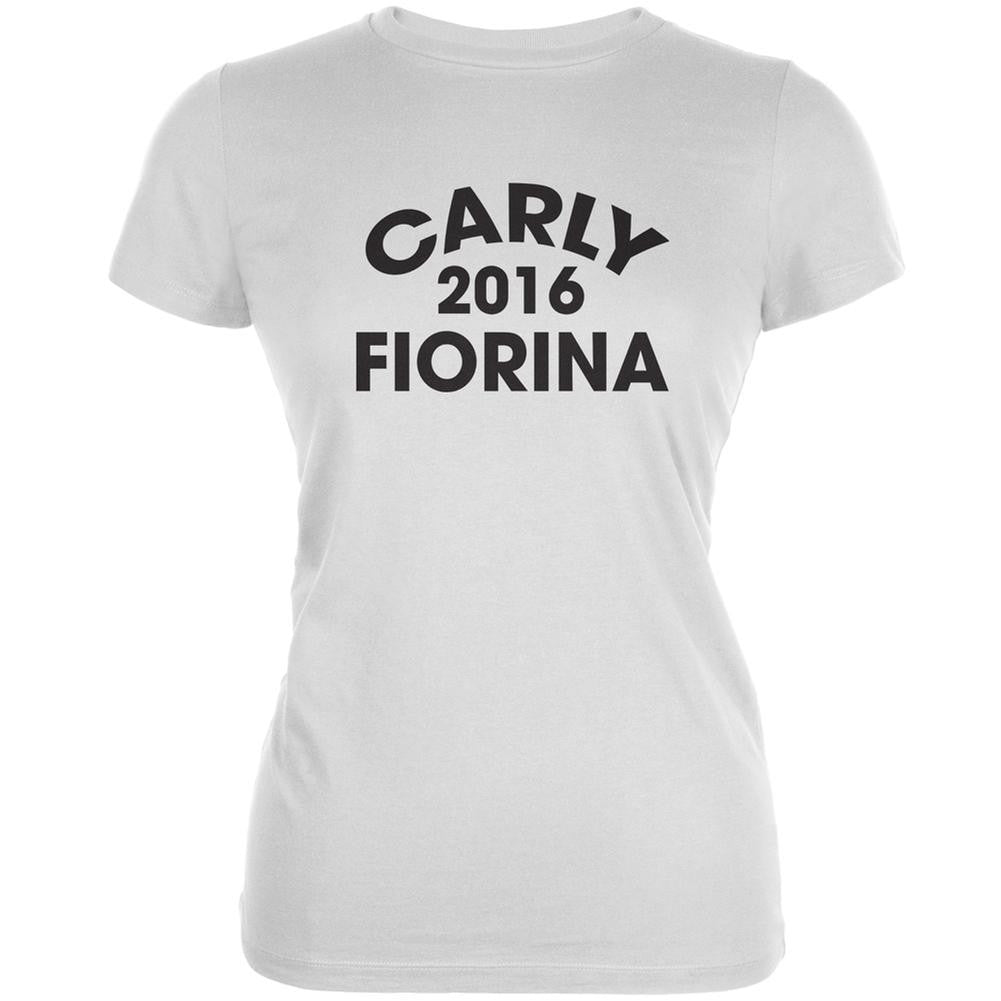 Election 2016 Carly Fiorina Varsity White Juniors Soft T-Shirt Juniors T-Shirts Old Glory 2XL White 