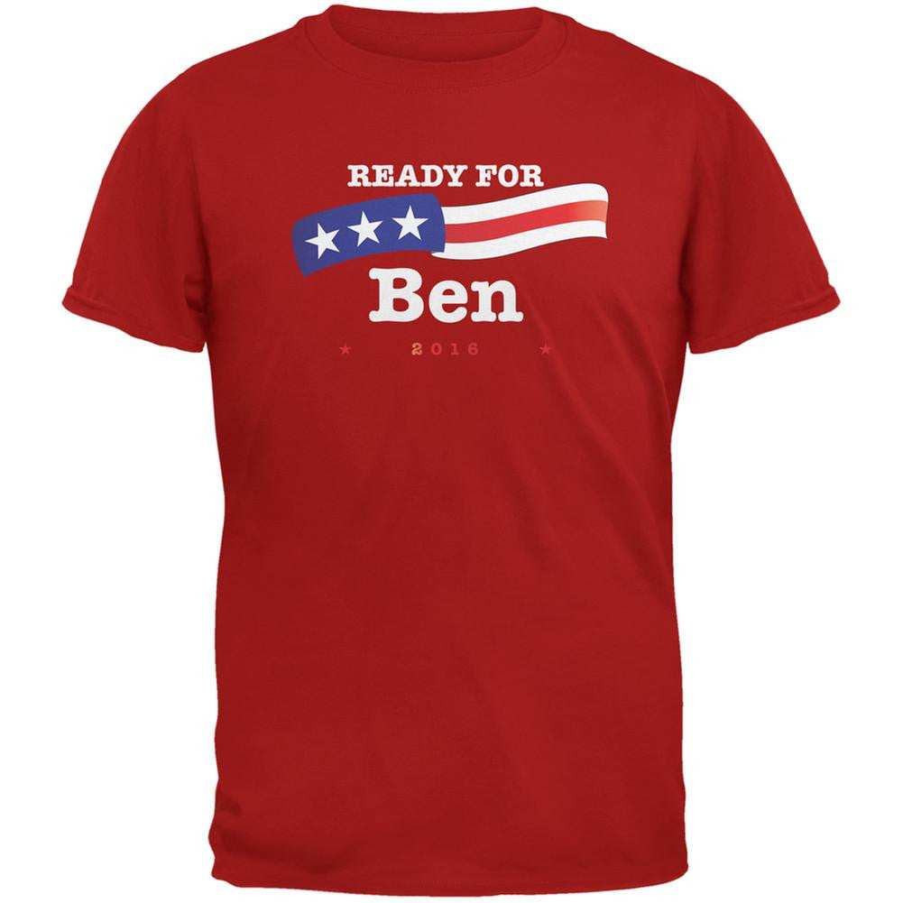 Election 2016 Ben Carson American Flag Red Adult T-Shirt Men's T-Shirts Old Glory 2XL Red 