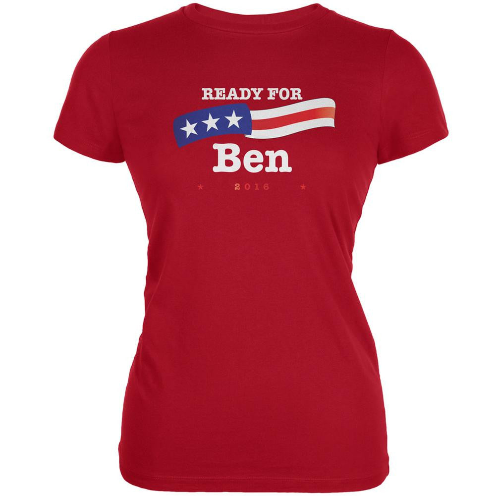 Election 2016 Ben Carson American Flag Red Juniors Soft T-Shirt Juniors T-Shirts Old Glory 2XL Red 