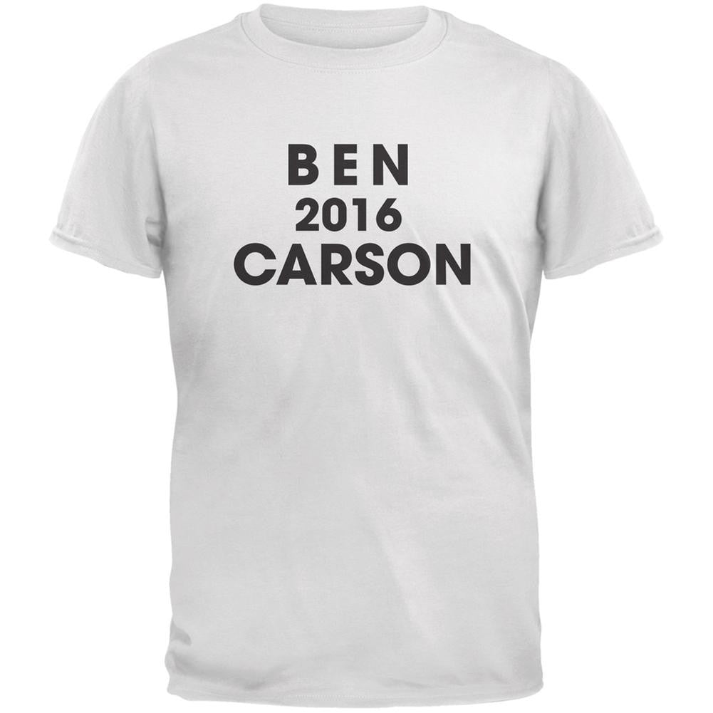 Election 2016 Ben Carson Varsity White Adult T-Shirt Men's T-Shirts Old Glory 2XL White 