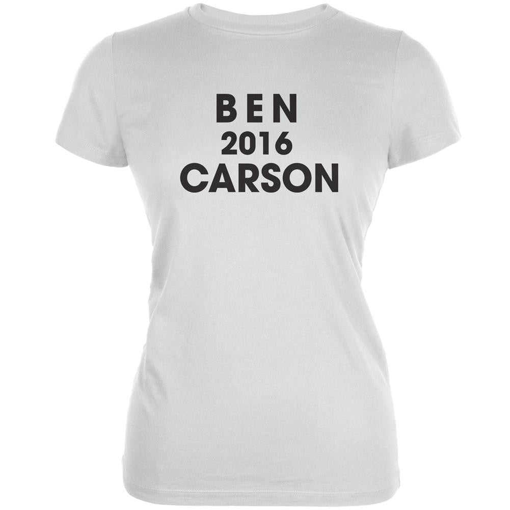 Election 2016 Ben Carson Varsity White Juniors Soft T-Shirt Juniors T-Shirts Old Glory 2XL White 