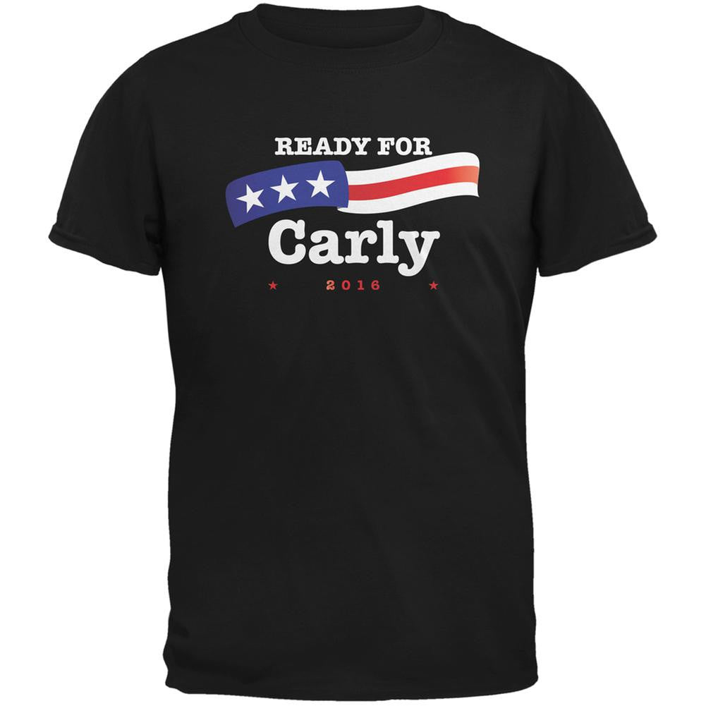 Election 2016 Carly Fiorina American Flag Black Adult T-Shirt Men's T-Shirts Old Glory 2XL Black 