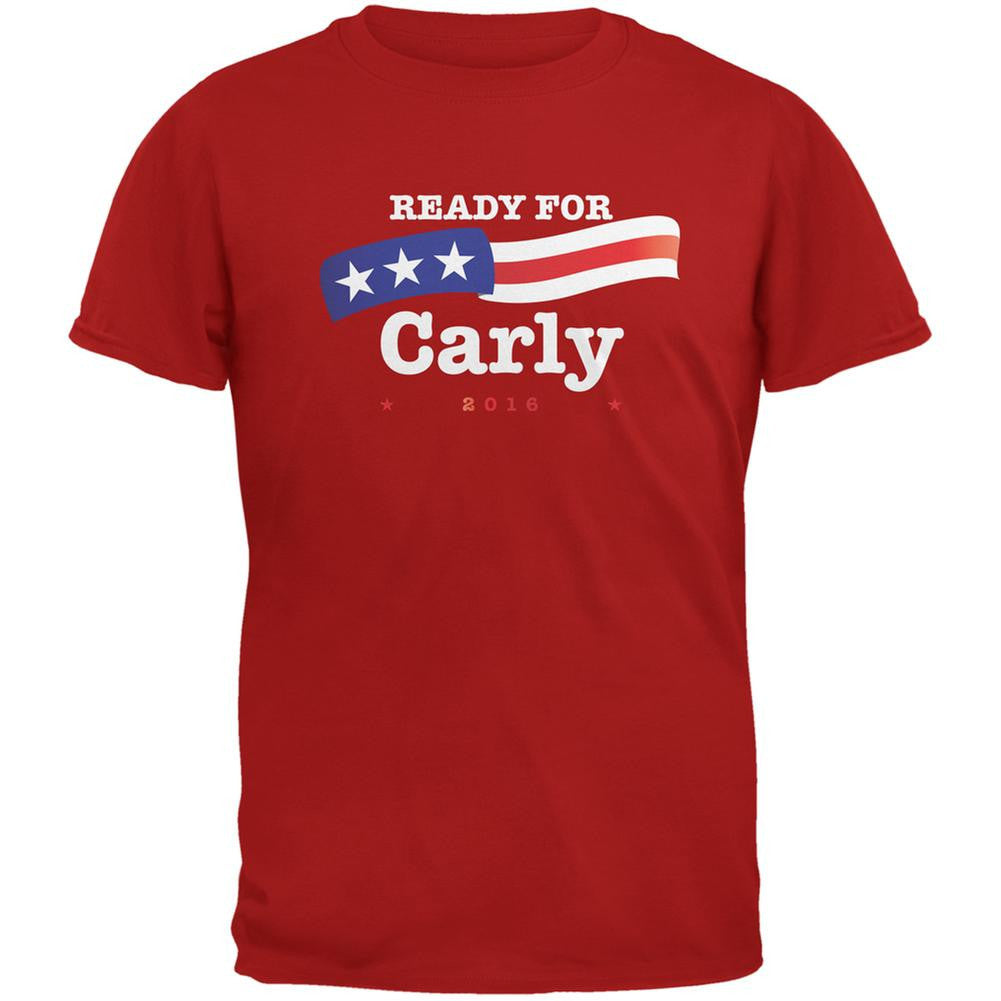 Election 2016 Carly Fiorina American Flag Red Adult T-Shirt Men's T-Shirts Old Glory 2XL Red 