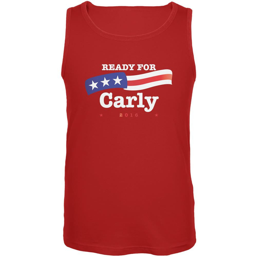 Election 2016 Carly Fiorina American Flag Red Adult Tank Top Men's Tank Tops Old Glory 2XL Red 