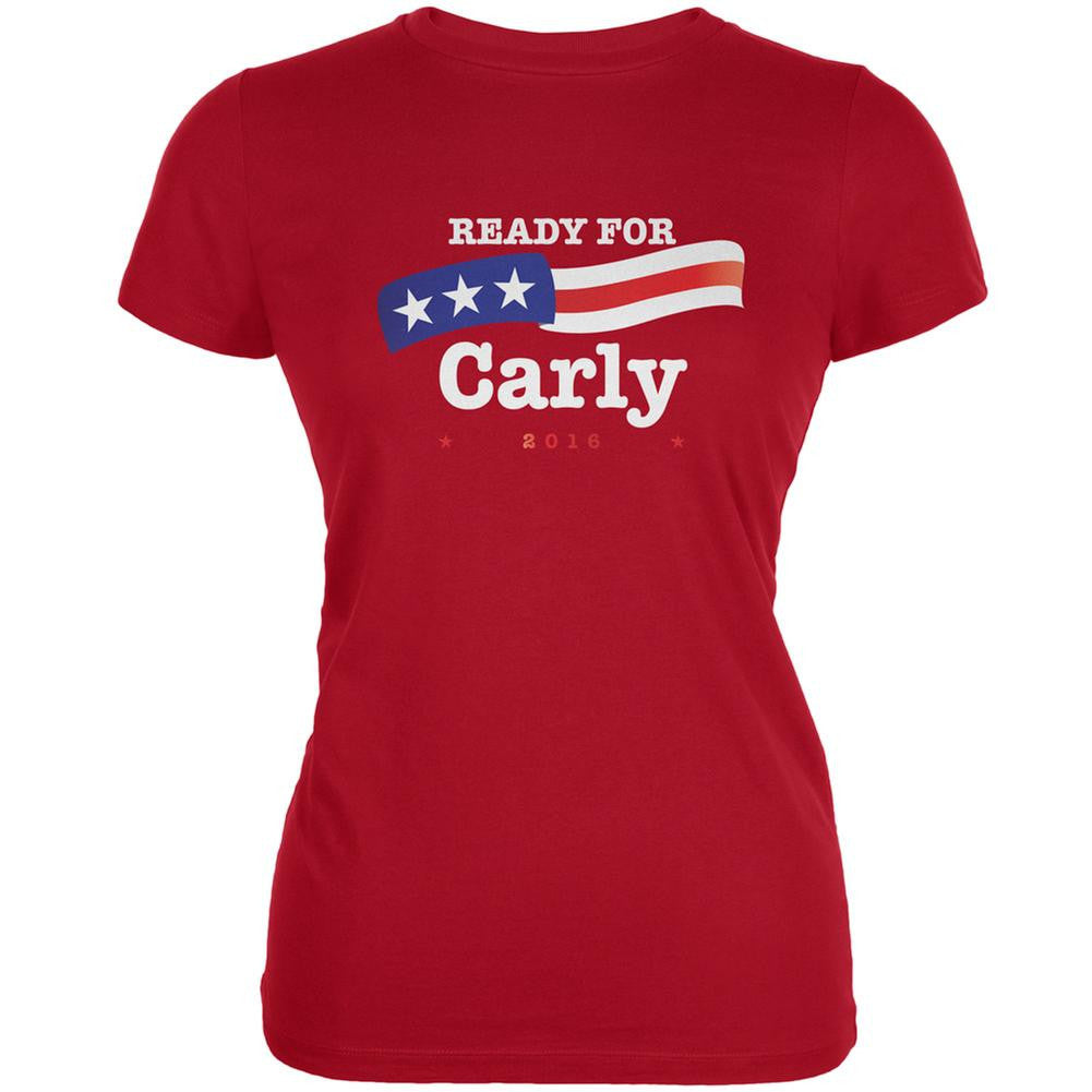 Election 2016 Carly Fiorina American Flag Red Juniors Soft T-Shirt Juniors T-Shirts Old Glory 2XL Red 