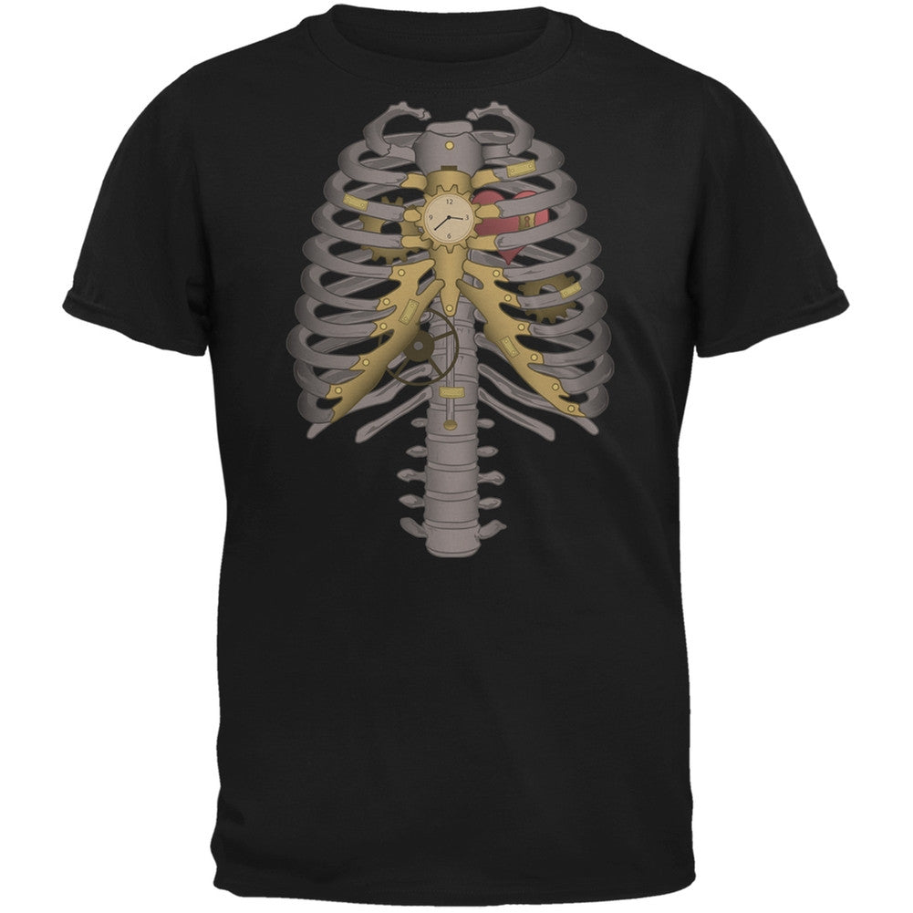 Halloween Steampunk Mechanical Skeleton Costume Black Youth T-Shirt Youth T-Shirts Old Glory   