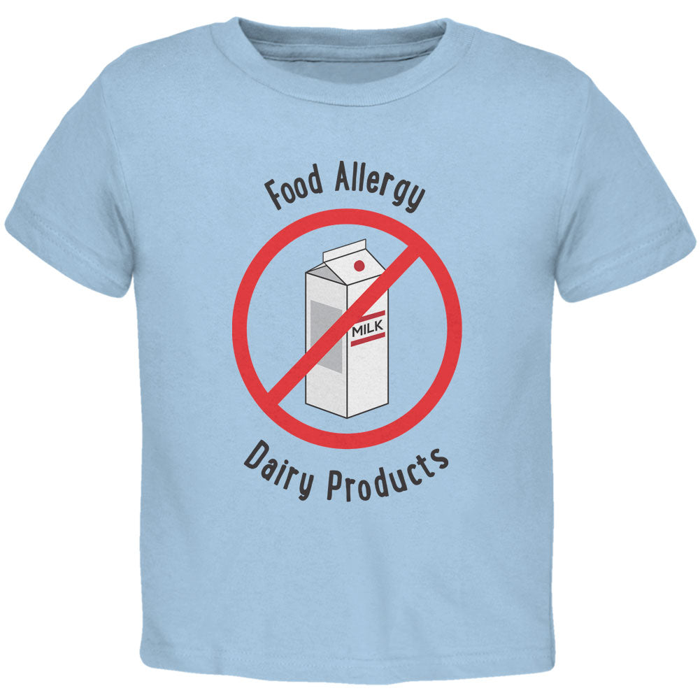 Food Allergy Dairy Products Kids Light Blue Toddler T-Shirt Toddler T-Shirts Old Glory 2T Light Blue 