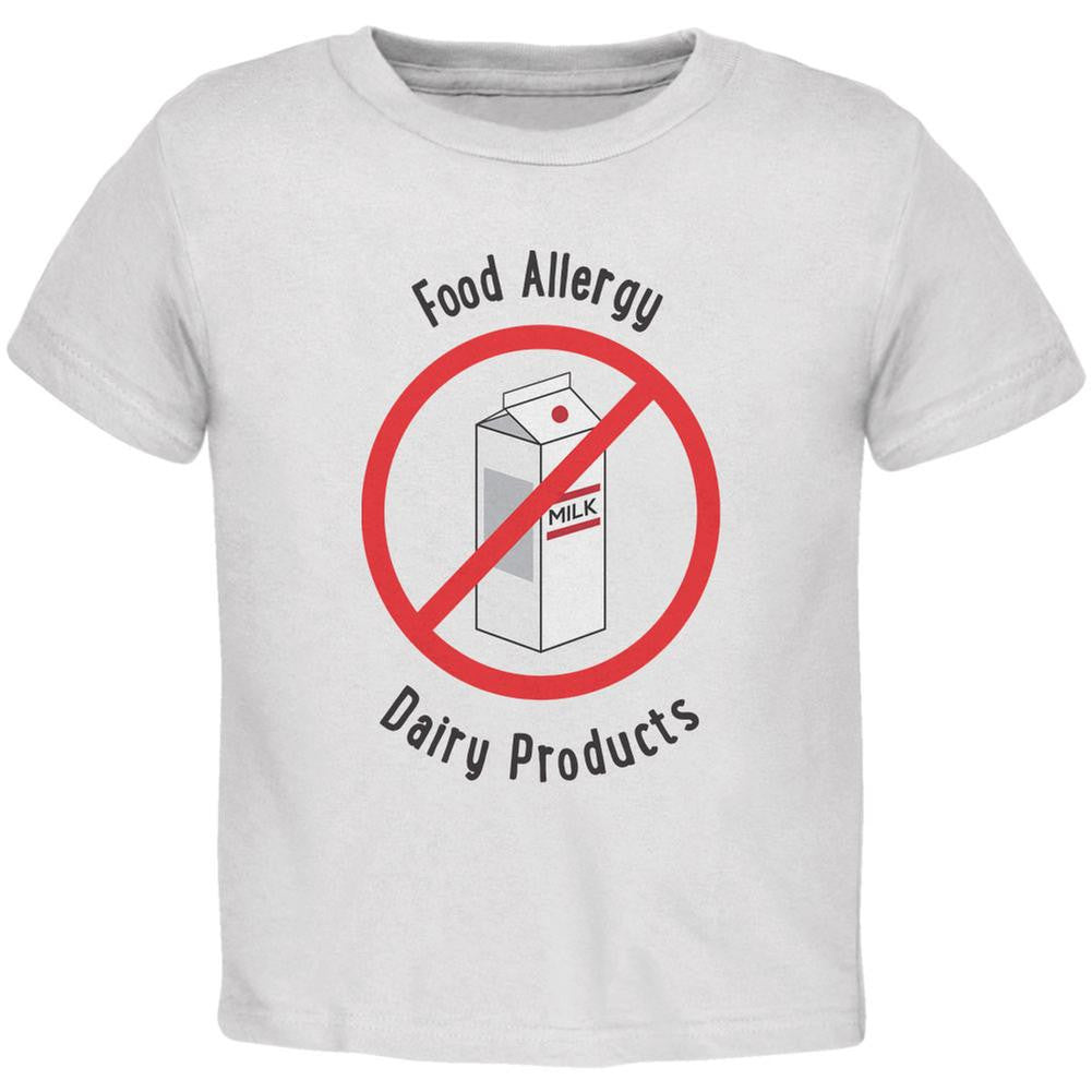 Food Allergy Dairy Products Kids White Toddler T-Shirt Toddler T-Shirts Old Glory 2T White 