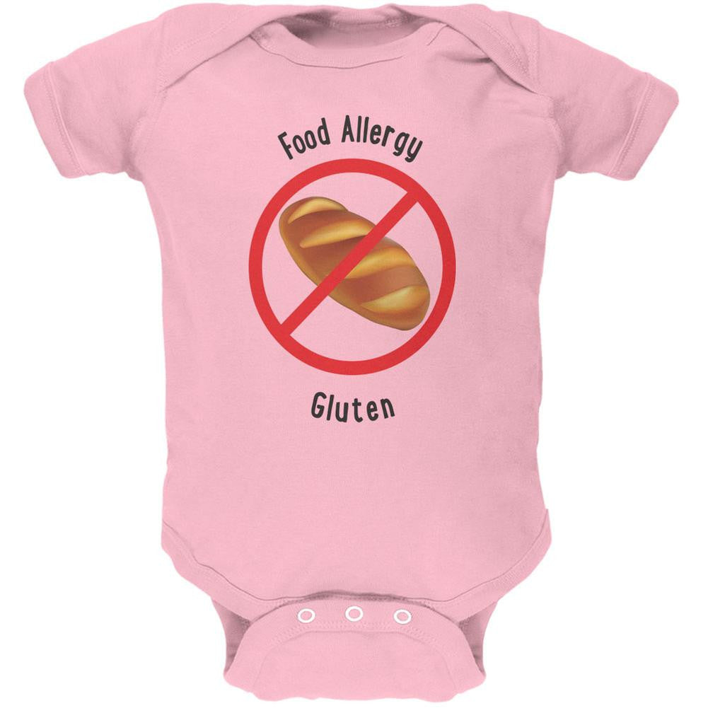 Food Allergy Gluten Kids Light Pink Soft Baby One Piece Baby One Piece Old Glory 0-3M Pink 