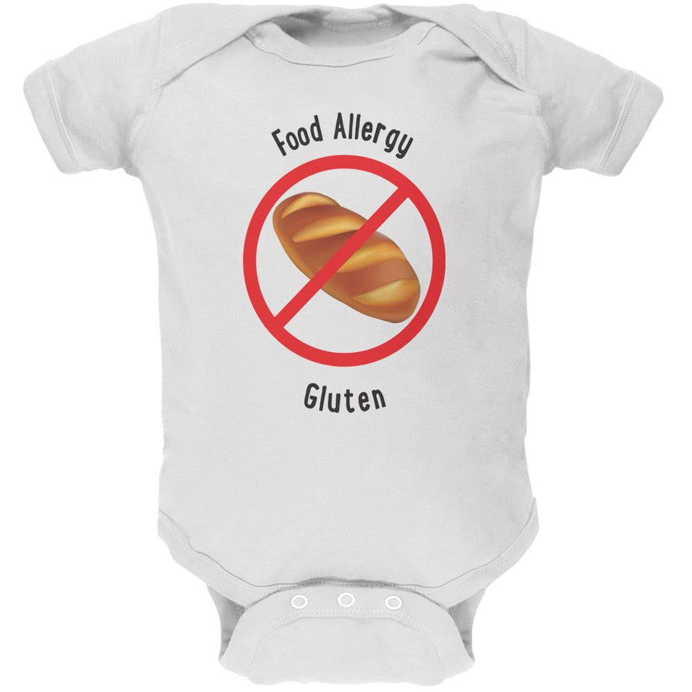 Food Allergy Gluten Kids White Soft Baby One Piece Baby One Piece Old Glory 0-3M White 