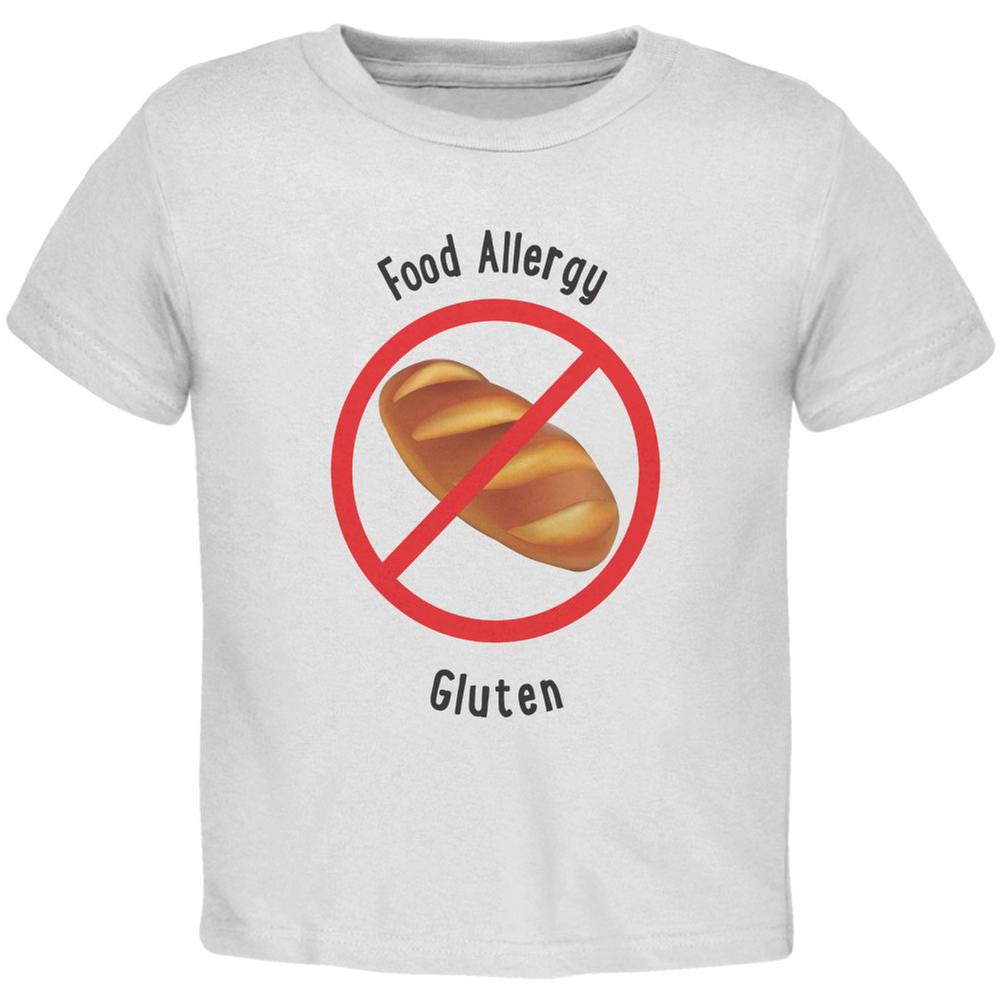 Food Allergy Gluten Kids White Toddler T-Shirt Toddler T-Shirts Old Glory 2T White 