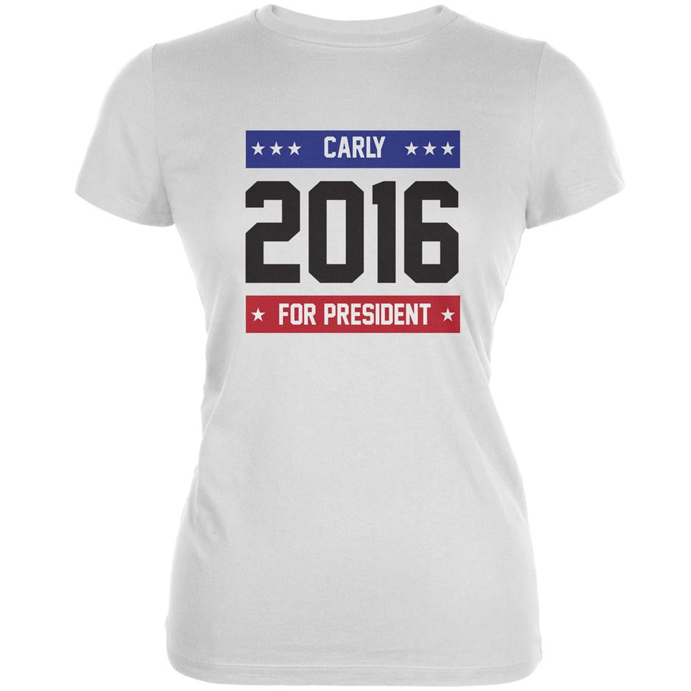 Election 2016 Carly for President 2016 White Juniors Soft T-Shirt Juniors T-Shirts Old Glory 2XL White 