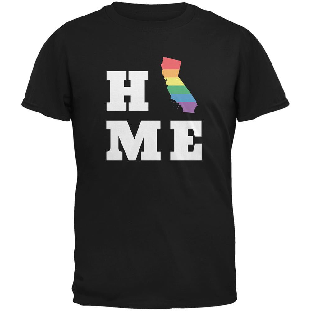 California State Home LGBT Black Adult T-Shirt Men's T-Shirts Old Glory 2XL Black 