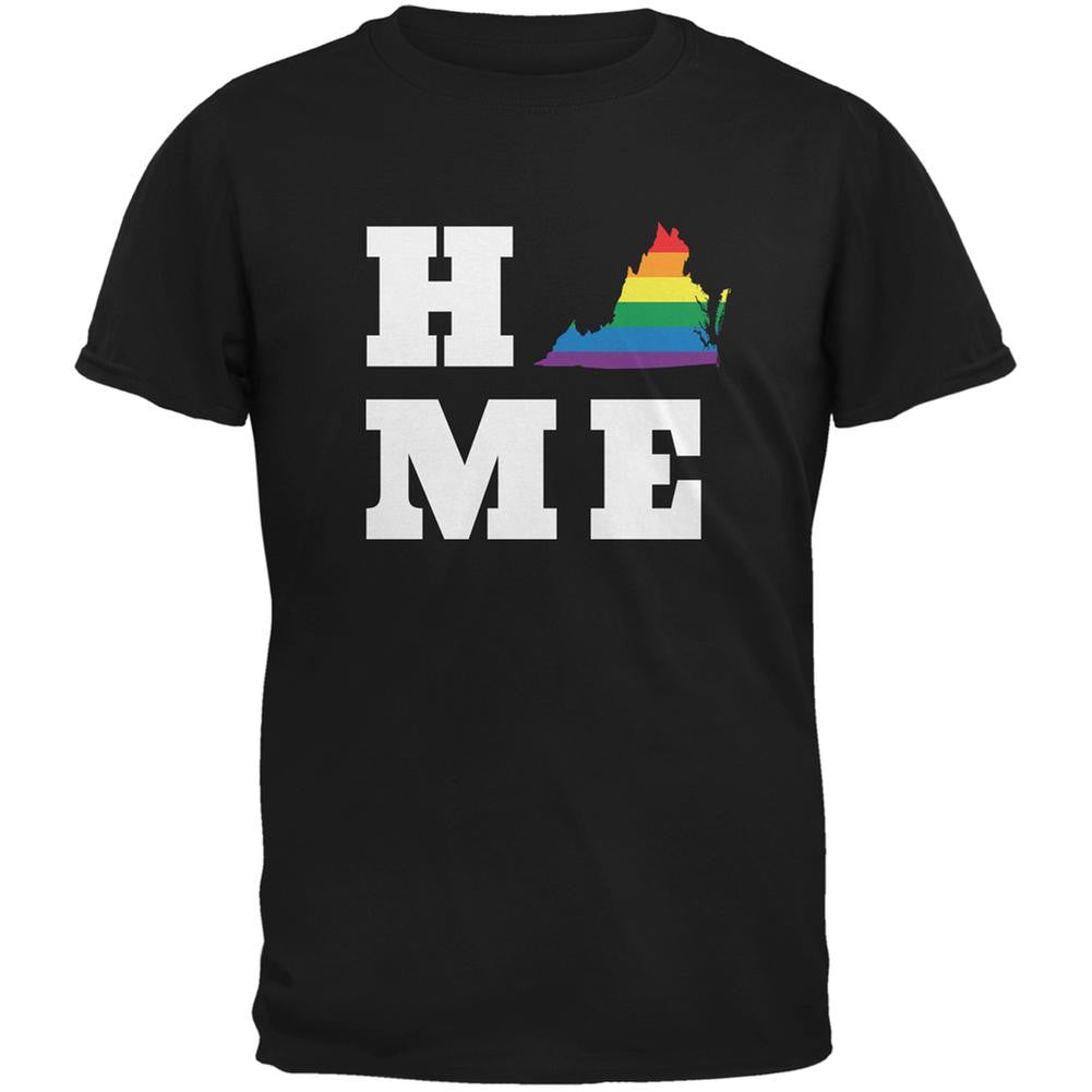 Virginia State Home LGBT Black Adult T-Shirt Men's T-Shirts Old Glory 2XL Black 