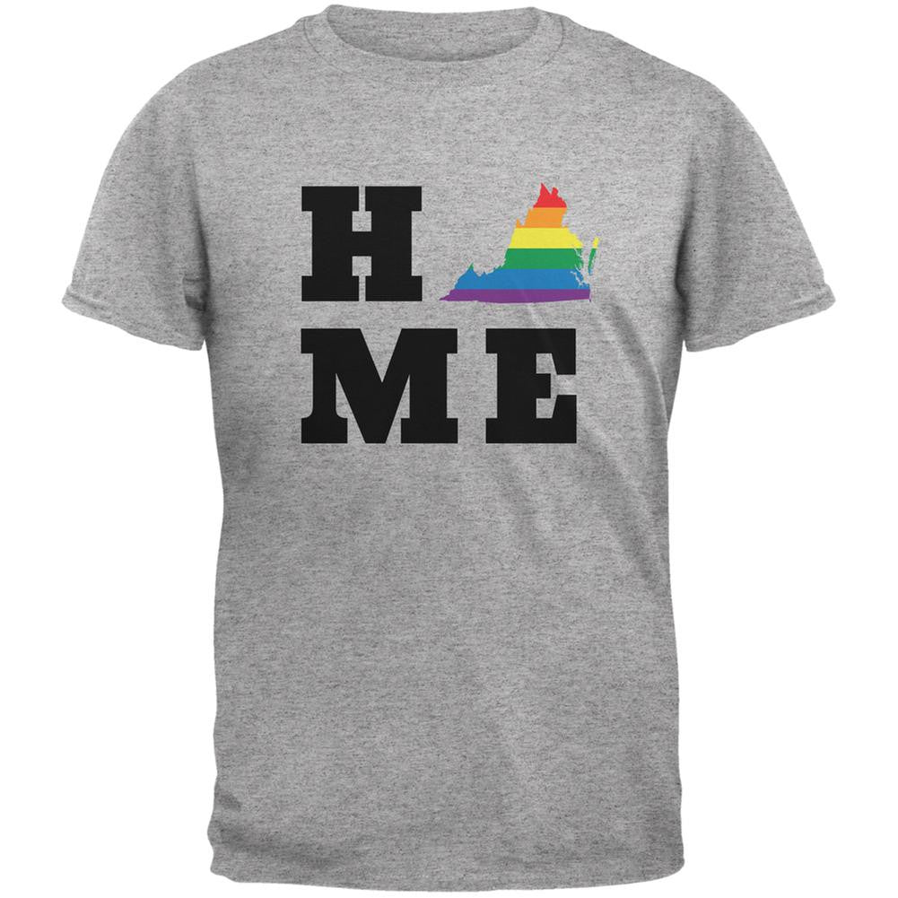 Virginia State Home LGBT Heather Grey Adult T-Shirt Men's T-Shirts Old Glory 2XL Grey 