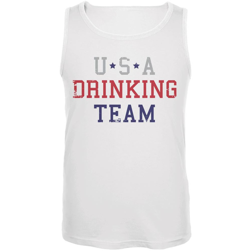 4th of July USA Drinking Team White Adult Tank Top Men's Tank Tops Old Glory 2XL White 