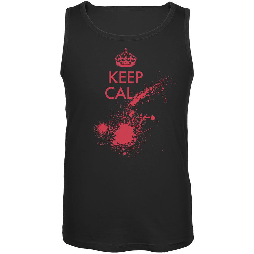 Keep Calm Blood Splatter Black Adult Tank Top Men's Tank Tops Old Glory 2XL Black 