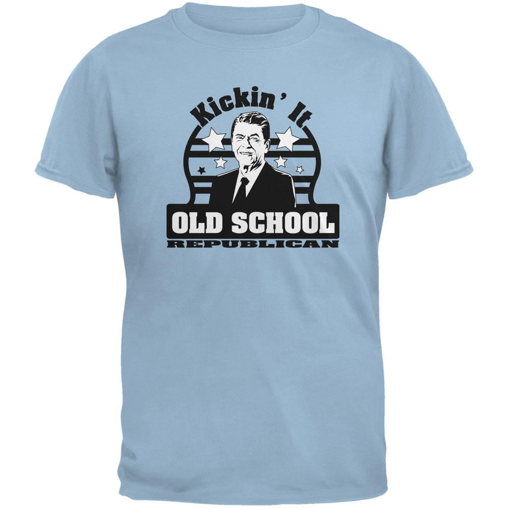 Ronald Reagan - Old School Republican Light Blue Adult T-Shirt Men's T-Shirts Old Glory 2XL Blue 