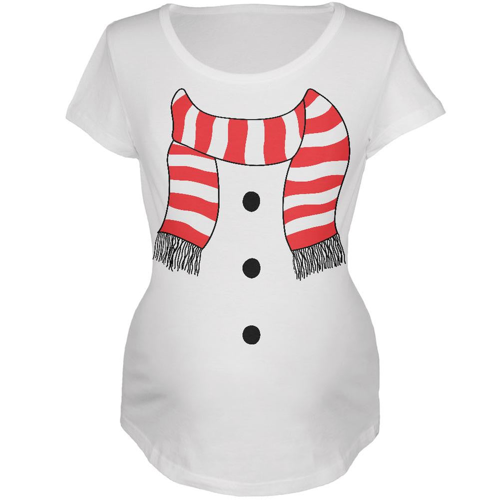 Halloween Snowman Suit Costume White Maternity Soft T-Shirt Maternity T-Shirts Old Glory 2XL White 