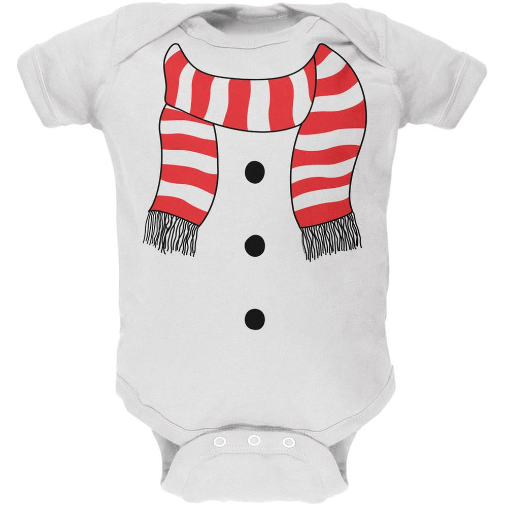 Halloween Snowman Suit Costume White Soft Baby One Piece Baby One Piece Old Glory 0-3M White 