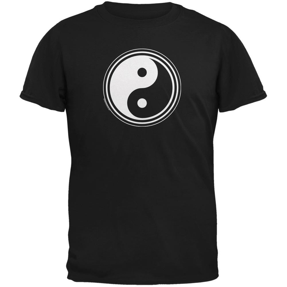 Yin Yang Circles Black Adult T-Shirt Men's T-Shirts Old Glory 2XL Black 