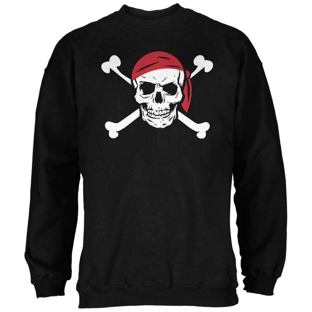 Halloween Jolly Roger Pirate Costume Black Adult Sweatshirt Men's Sweatshirts Old Glory   