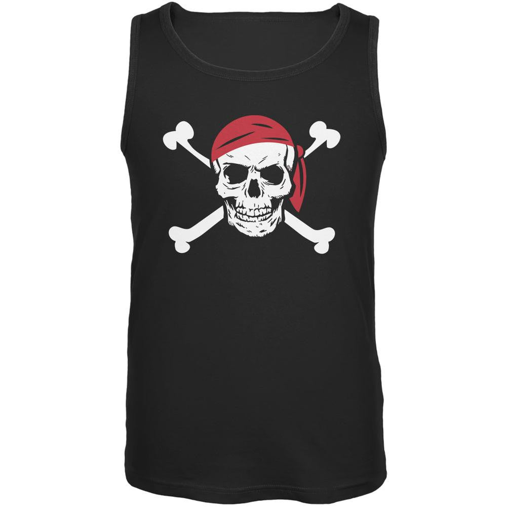 Halloween Jolly Roger Pirate Costume Black Adult Tank Top Men's Tank Tops Old Glory 2XL Black 