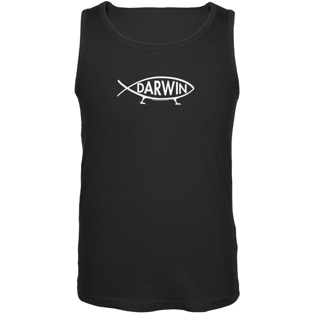 Darwin Fish Black Adult Tank Top Men's Tank Tops Old Glory 2XL Black 