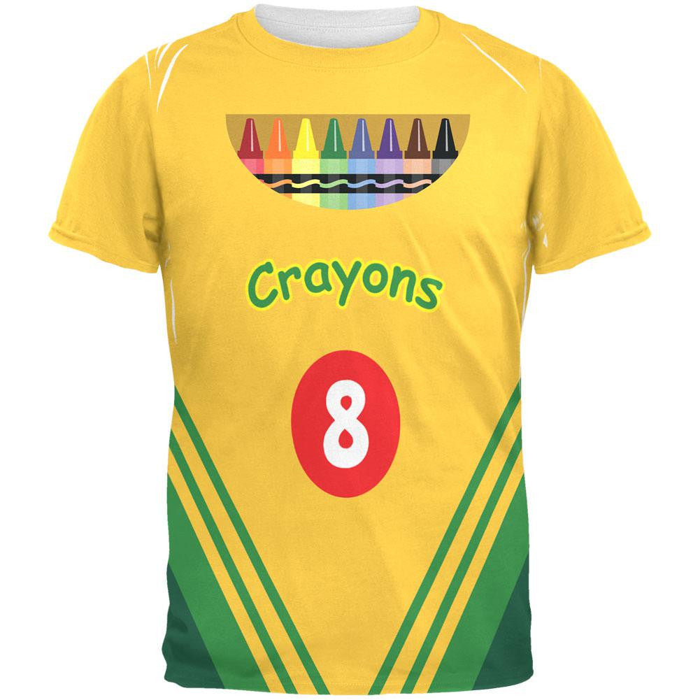 Halloween Crayon Box Costume All Over Adult T-Shirt Men's T-Shirts Old Glory 2XL Multi 