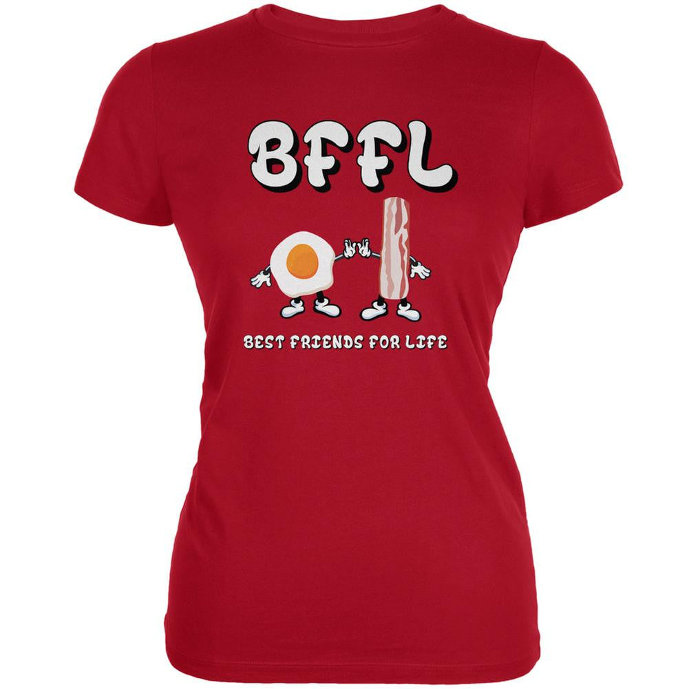 Eggs And Bacon BFFL Red Juniors Soft T-Shirt Juniors T-Shirts Old Glory 2XL Red 