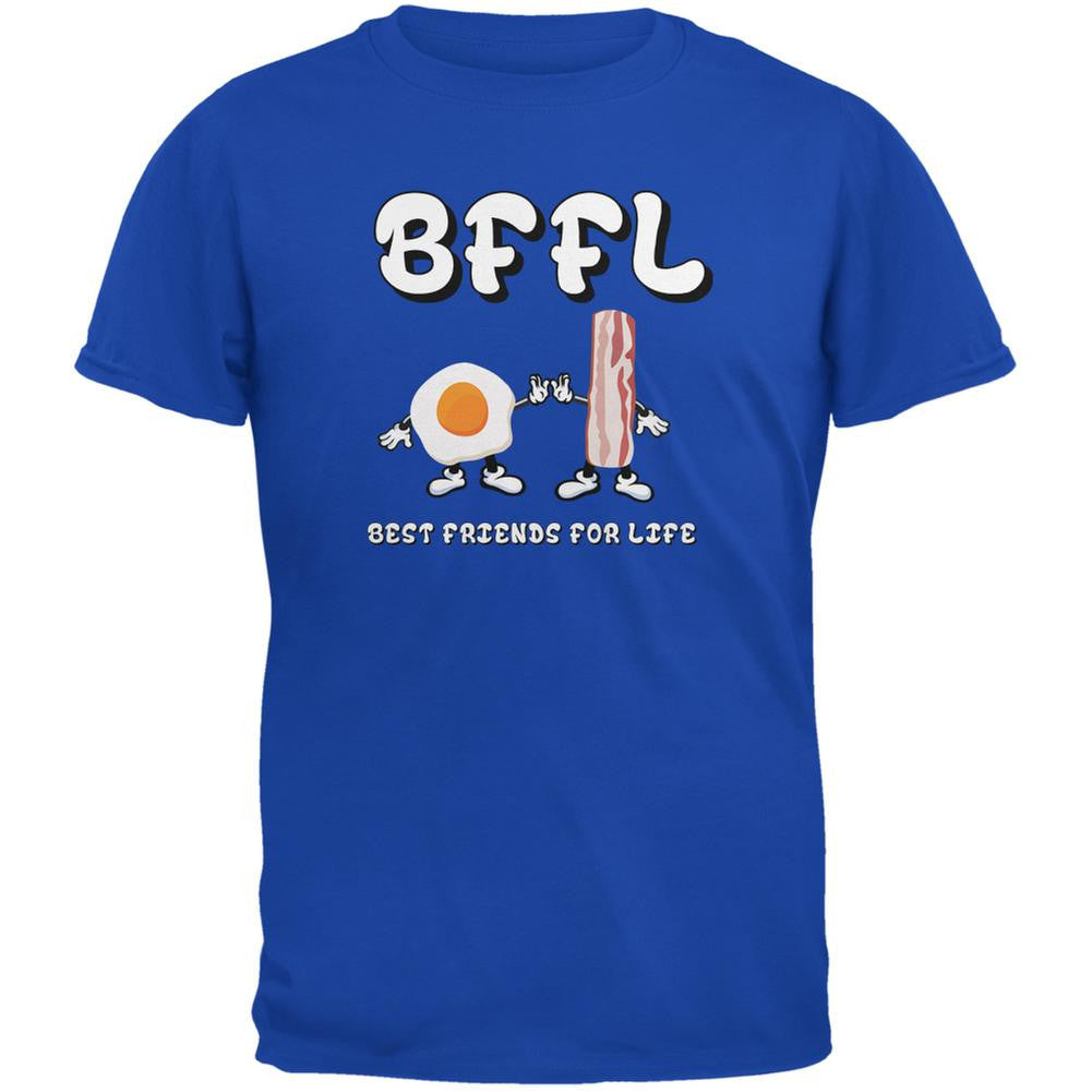 Eggs And Bacon BFFL Royal Adult T-Shirt Men's T-Shirts Old Glory 2XL Blue 