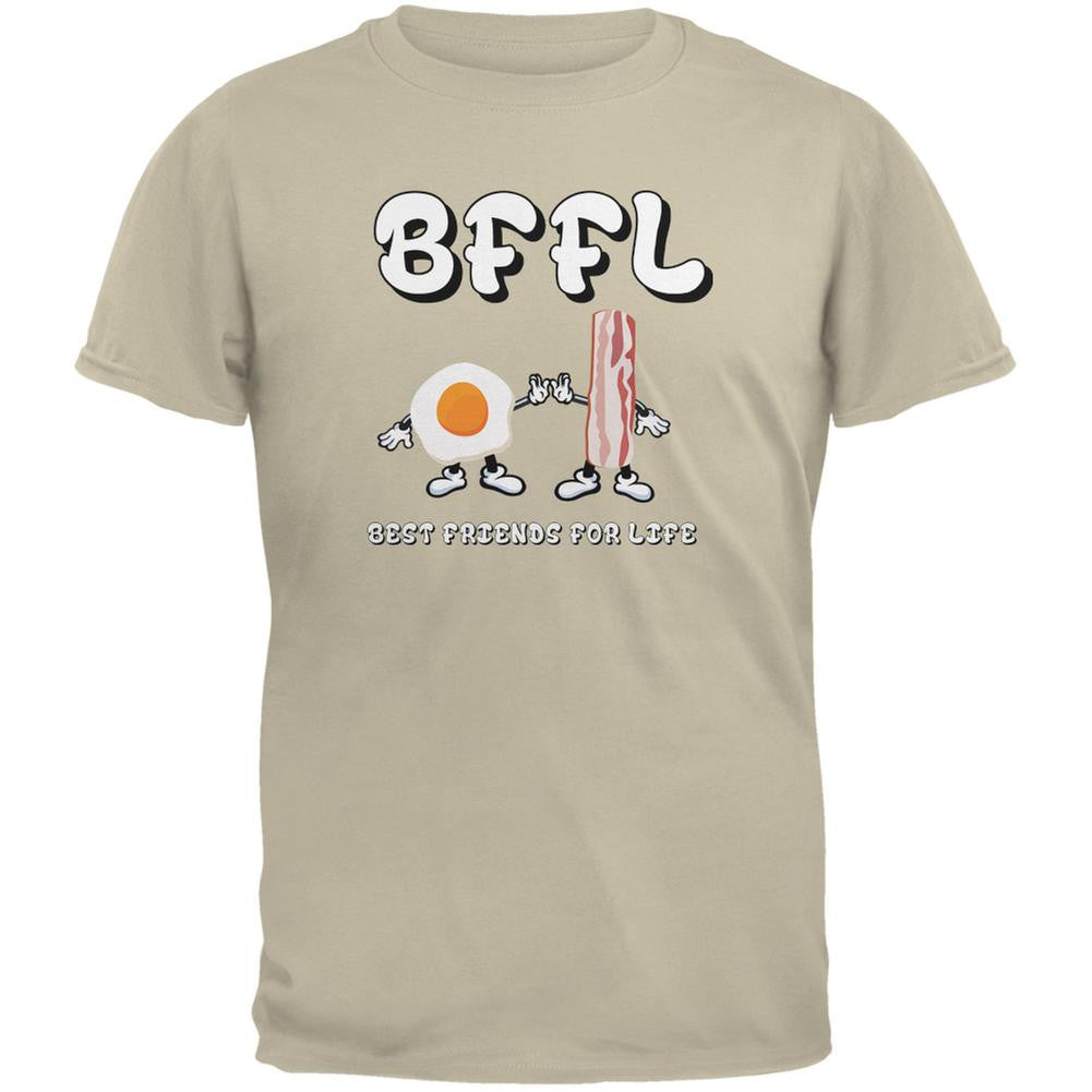 Eggs And Bacon BFFL Sand Adult T-Shirt Men's T-Shirts Old Glory 2XL Off-White 