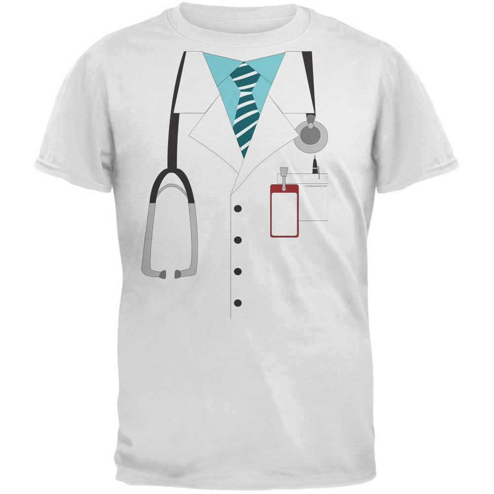 Halloween Doctor Costume White Adult T-Shirt Men's T-Shirts Old Glory   