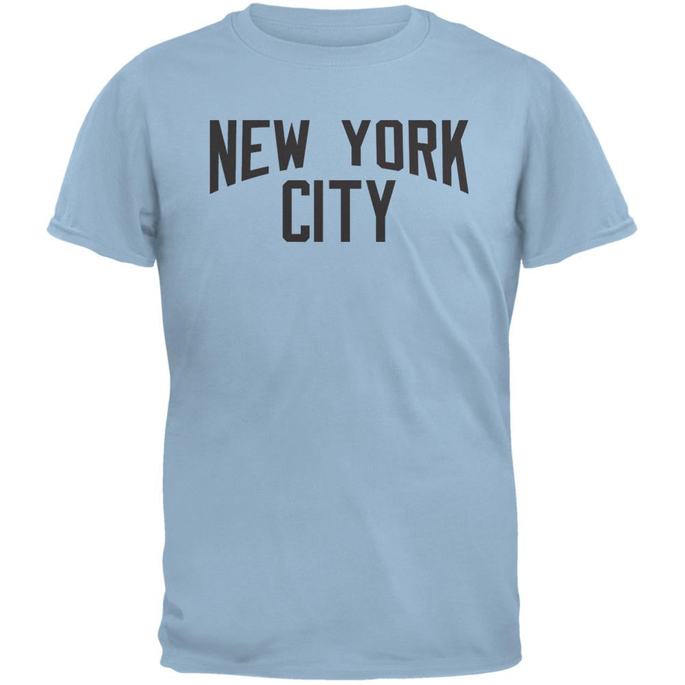 Iconic New York City Light Blue Adult T-Shirt Men's T-Shirts Old Glory 2XL Blue 