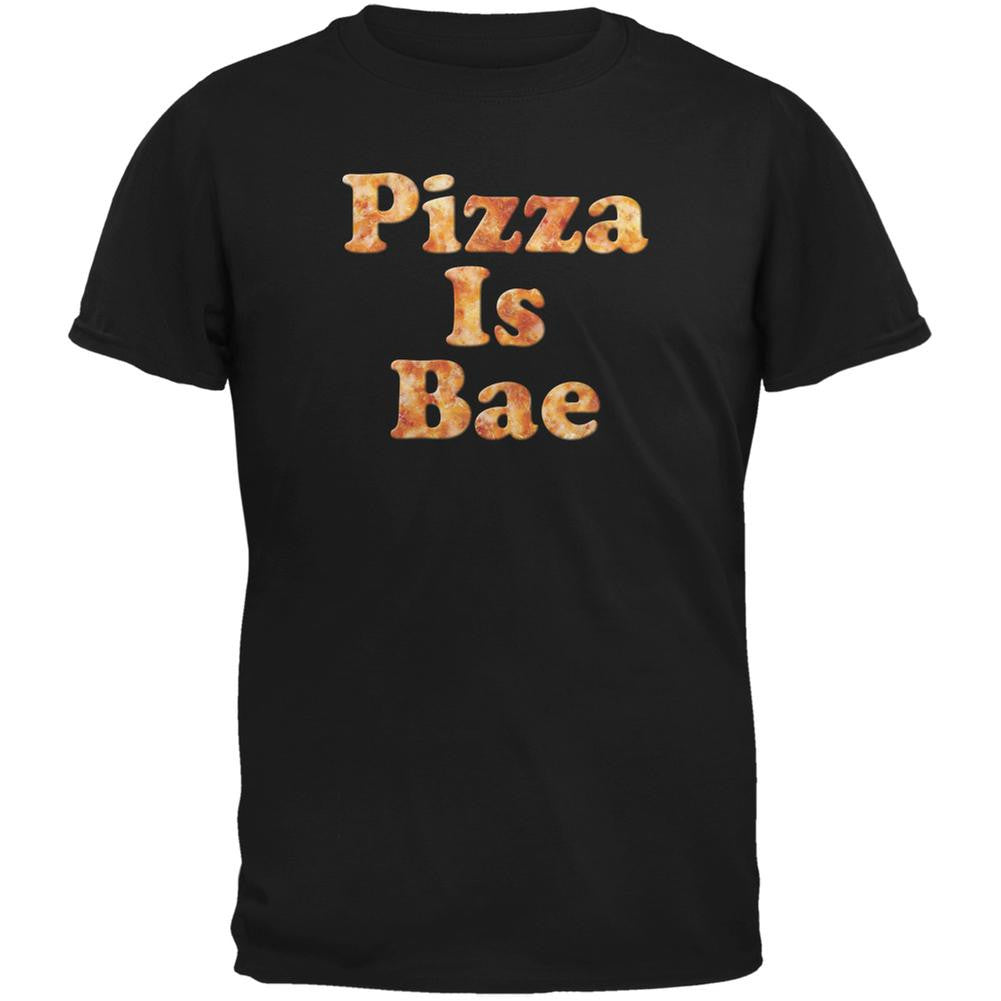 Pizza Is Bae Black Adult T-Shirt Men's T-Shirts Old Glory 2XL Black 