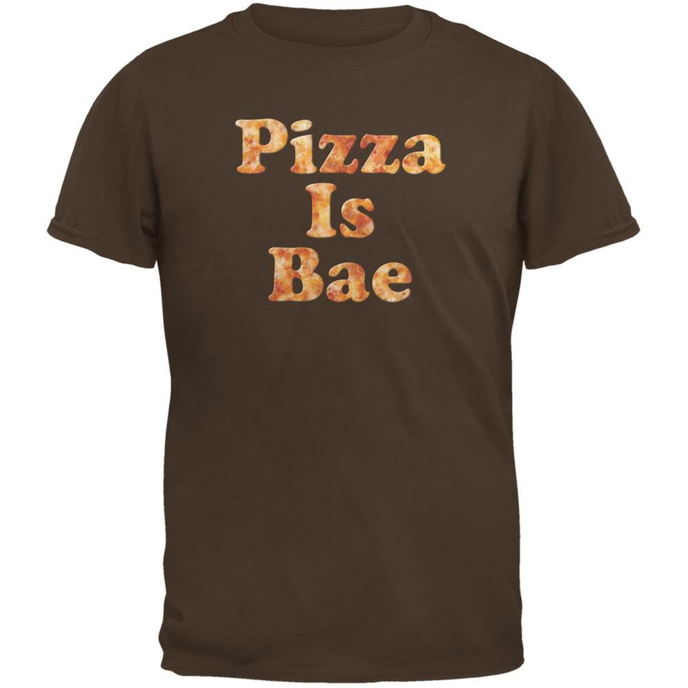 Pizza Is Bae Brown Adult T-Shirt Men's T-Shirts Old Glory 2XL Brown 