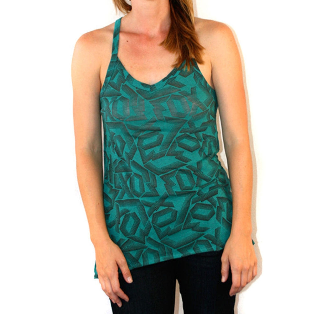 Fox - Prism Teal Juniors Tank Top Juniors Tank Tops Fox LG Blue